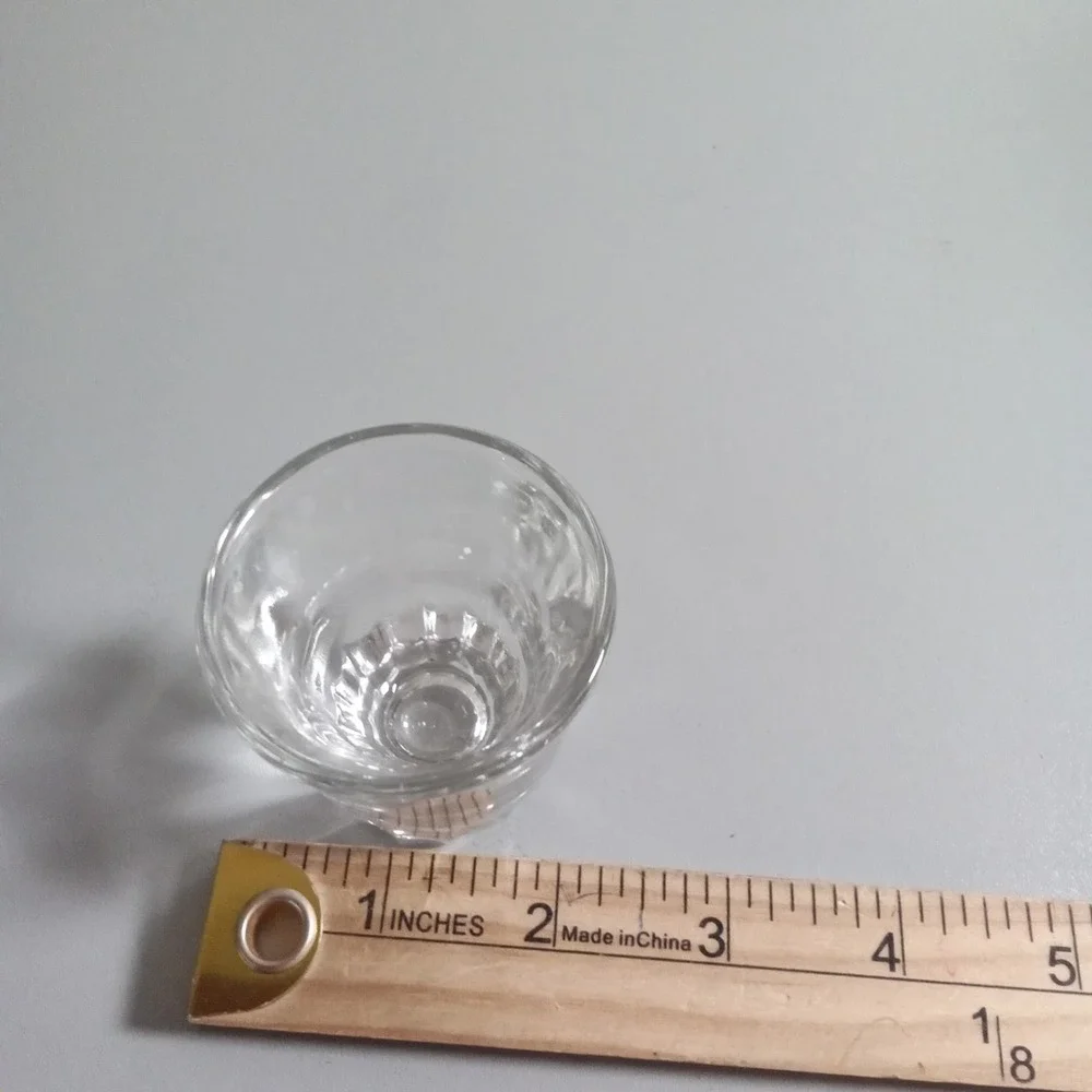 Clear Glass Shot Glass Textured Tapered Weighted Base Barware 2.25 inch